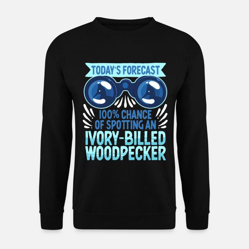 Elfenbein Specht Vogelbeobachter - Unisex Pullover - Schwarz