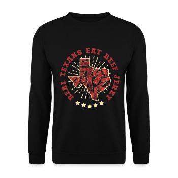 Beef Jerky Dried Meat Biltong Pemmican - Unisex Sweatshirt - black - Front - Alina (178cm) & Michal (187cm)