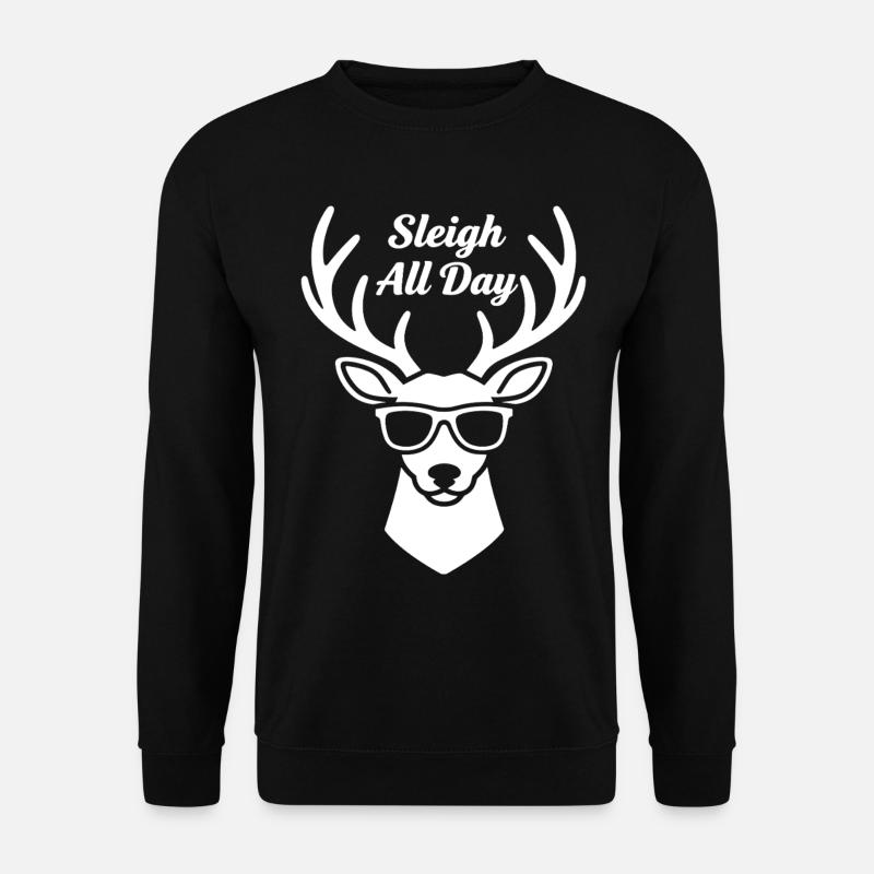 Sleigh All Day Deer Graphic - Unisex Sweatshirt - black