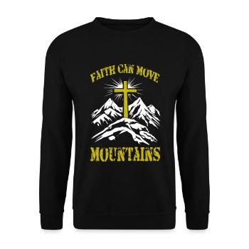 faith can move mountains Glaube Religion Christen - Unisex Pullover - Schwarz - Vorne - Alina (178cm) & Michal (187cm)