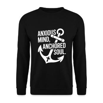 Hebräer 6 Bibelvers Jesus Glauben - Unisex Pullover - Schwarz - Vorne - Alina (178cm) & Michal (187cm)