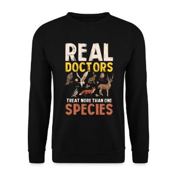 De vrais médecins : guérir pour la biodiversité - Sweat-shirt Unisexe - noir - Devant - Alina (178cm) & Michal (187cm)