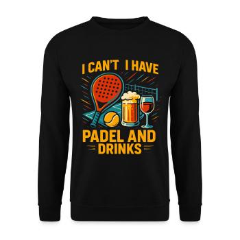 Ich kann nicht Ich Habe Padel Und Trinkt Lustig - Unisex Pullover - Schwarz - Vorne - Alina (178cm) & Michal (187cm)