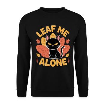 Cat Autumn Funny Leave Me Alone - Unisex Sweatshirt - black - Front - Alina (178cm) & Michal (187cm)