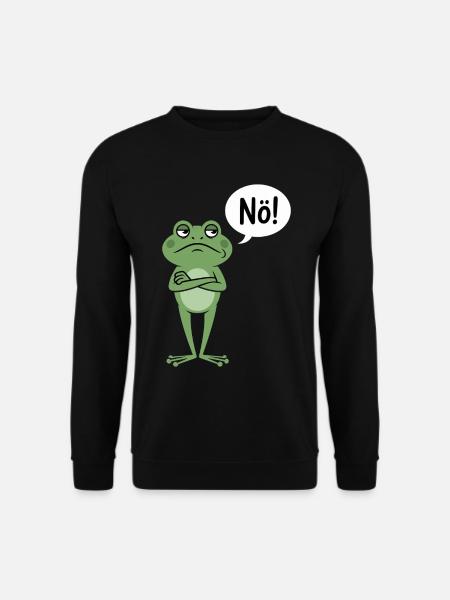 Skeptical frog with nope saying - Unisex Sweatshirt - black