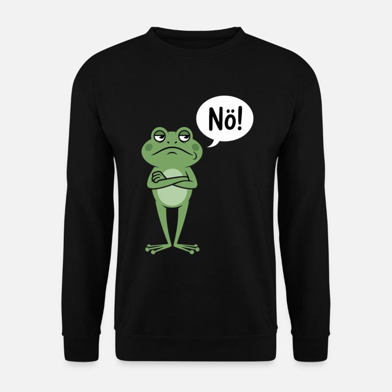 Skeptischer Frosch Mit Nö Spruch - Unisex Pullover - Schwarz