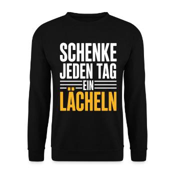 Offrez un sourire chaque jour – message positif - Sweat-shirt Unisexe - noir - Devant - Alina (178cm) & Michal (187cm)