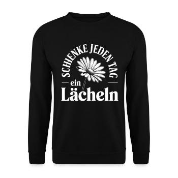 Give a smile every day flower - Unisex Sweatshirt - black - Front - Alina (178cm) & Michal (187cm)