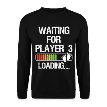 Expectant Dad To Be Gamer Pregnancy Announcement  - Unisex Pullover - Schwarz - Vorne - Alina (178cm) & Michal (187cm)