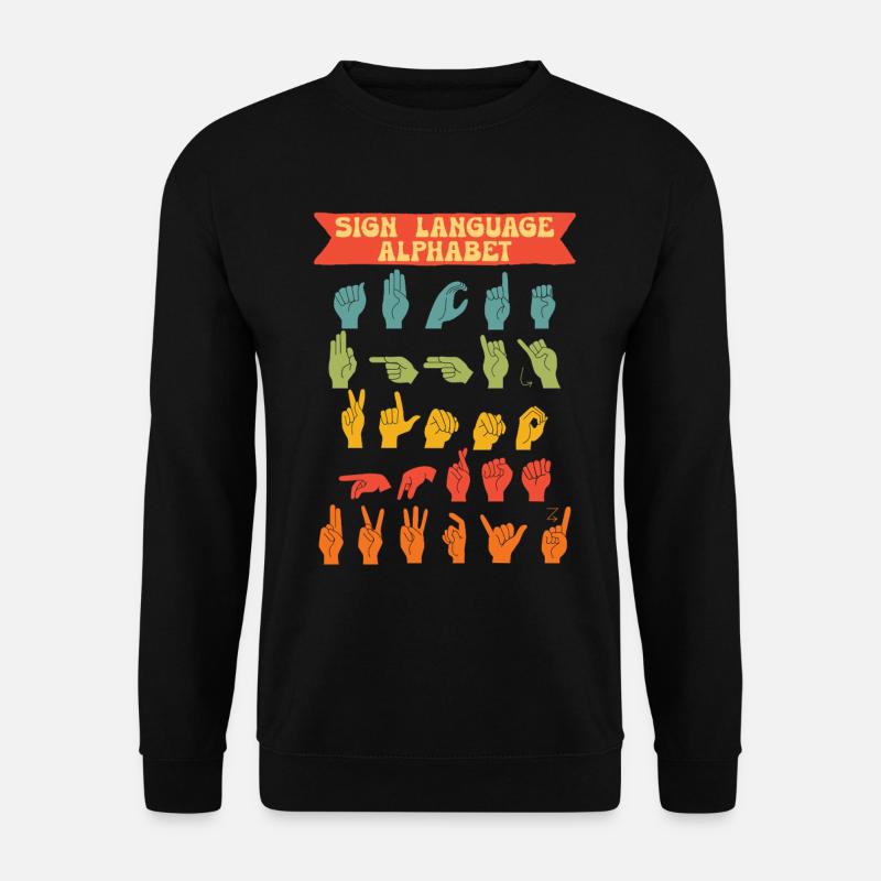 ASL Sign Language Alphabet - Unisex Sweatshirt - black