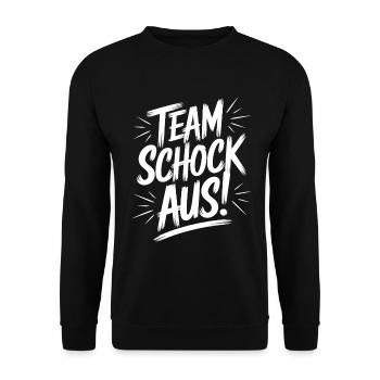 Team Schock Aus! Würfeln Knobeln Jule Schocken - Unisex Pullover - Schwarz - Vorne - Alina (178cm) & Michal (187cm)