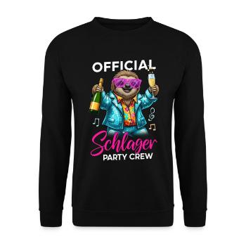 Official Schlager Party Crew - Unisex Pullover - Schwarz - Vorne - Alina (178cm) & Michal (187cm)