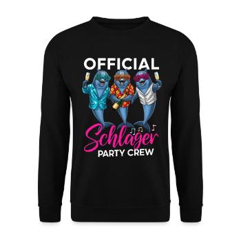 Official Schlager Party Crew - Unisex Pullover - Schwarz - Vorne - Alina (178cm) & Michal (187cm)