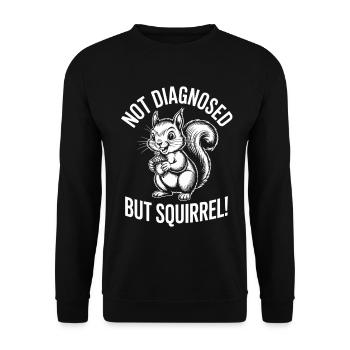 Undiagnosed – Squirrel - Unisex Sweatshirt - black - Front - Alina (178cm) & Michal (187cm)