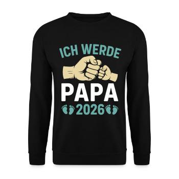 Father-to-be I WILL BE A DAD 2026 Funny - Unisex Sweatshirt - black - Front - Alina (178cm) & Michal (187cm)