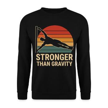 Stronger Than Gravity Calisthenics Fitnessstudio - Unisex Pullover - Schwarz - Vorne - Alina (178cm) & Michal (187cm)