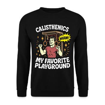 La callisthénie, mon terrain de jeu préféré - Sweat-shirt Unisexe - noir - Devant - Alina (178cm) & Michal (187cm)