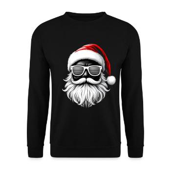 Santa Claus with Sunglasses Cool and Stylish - Unisex Sweatshirt - black - Front - Alina (178cm) & Michal (187cm)