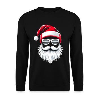 Père Noël avec des lunettes de soleil Père Noël Hipster - Sweat-shirt Unisexe - noir - Devant - Alina (178cm) & Michal (187cm)