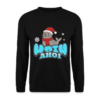 Moin & Ahoi Seehund - Unisex Pullover - Schwarz - Vorne - Alina (178cm) & Michal (187cm)