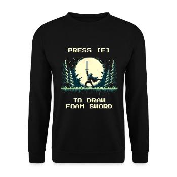 [E] press for foam sword | LARP Fun - Unisex Sweatshirt - black - Front - Alina (178cm) & Michal (187cm)