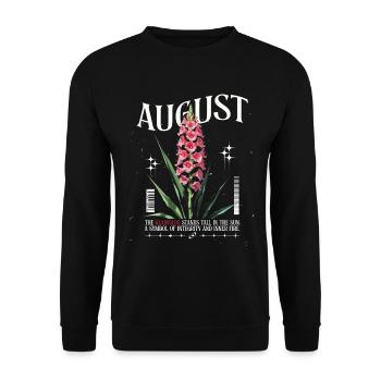 Geburtsblumen August Gladiole Geburtsblume - Unisex Pullover - Schwarz - Vorne - Alina (178cm) & Michal (187cm)