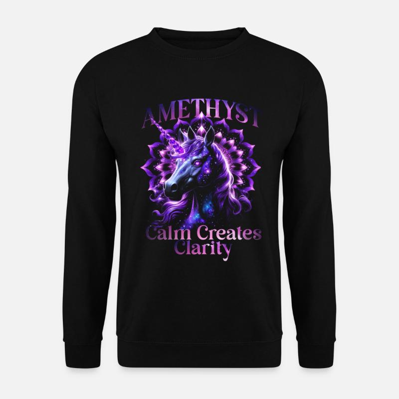 Geburtsstein Februar Amethyst - Unisex Pullover - Schwarz