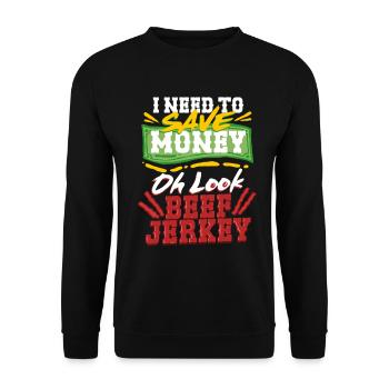 Beef Jerky Dried Meat Biltong Pemmican - Unisex Sweatshirt - black - Front - Alina (178cm) & Michal (187cm)