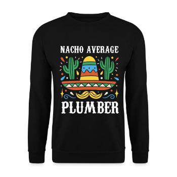 Nacho Plombier moyen - Sweat-shirt Unisexe - noir - Devant - Alina (178cm) & Michal (187cm)