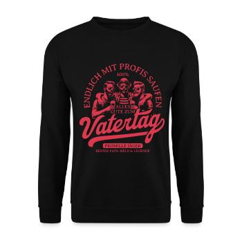 VaterTag Bierfreunde Retro - Unisex Pullover - Schwarz - Vorne - Alina (178cm) & Michal (187cm)