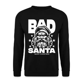 Bathroom Santa Christmas Design - Unisex Sweatshirt - black - Front - Alina (178cm) & Michal (187cm)