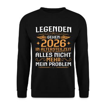 Partial retirement 2025 work colleague in early retirement - Unisex Sweatshirt - black - Front - Alina (178cm) & Michal (187cm)