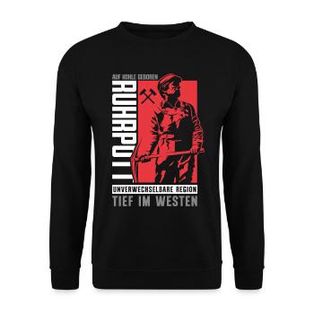 Au cœur de la région de la Ruhr occidentale Silhouette - Sweat-shirt Unisexe - noir - Devant - Alina (178cm) & Michal (187cm)