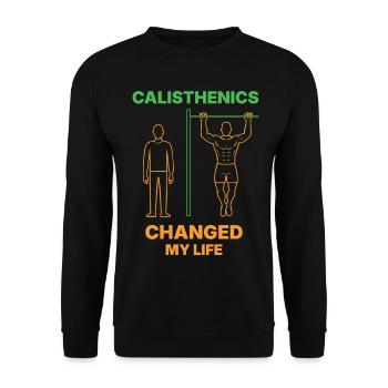 La gymnastique suédoise a changé ma vie Fitness Gym Workout - Sweat-shirt Unisexe - noir - Devant - Alina (178cm) & Michal (187cm)