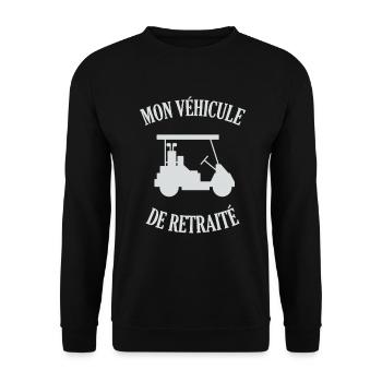 My Retired Golf Humor Vehicle - Unisex Sweatshirt - black - Front - Alina (178cm) & Michal (187cm)
