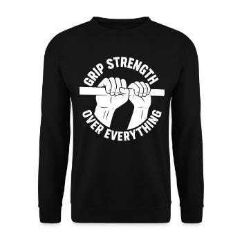 Calisthenics Grip Strength Over Everything Workout - Unisex Sweatshirt - black - Front - Alina (178cm) & Michal (187cm)