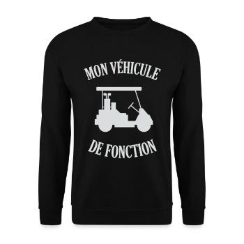 My company car humor golf - Unisex Sweatshirt - black - Front - Alina (178cm) & Michal (187cm)