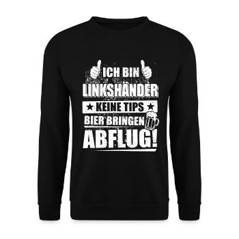 I'm left-handed, no tips, bring beer - Unisex Sweatshirt - black - Front - Alina (178cm) & Michal (187cm)