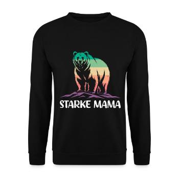 Werdende Mutter BÄREN STARKE MAMA Lustiges - Unisex Pullover - Schwarz - Vorne - Alina (178cm) & Michal (187cm)