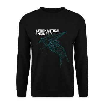 Aeronautical Engineer Plane Science Nerd Gift - Unisex Sweatshirt - black - Front - Alina (178cm) & Michal (187cm)