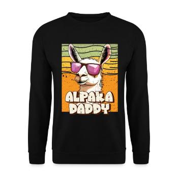Alpaca Fan Retro Llama Funny - Unisex Sweatshirt - black - Front - Alina (178cm) & Michal (187cm)