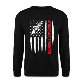Luft- und Raumfahrtingenieur Einfaches fettes STEM Pride Zitat - Unisex Pullover - Schwarz - Vorne - Alina (178cm) & Michal (187cm)