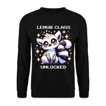 Classe de lémurien débloquée | RPG, Mise à niveau - Sweat-shirt Unisexe - noir - Devant - Alina (178cm) & Michal (187cm)