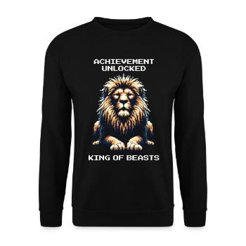Unlocked: Beast King Achievement | Lion Game - Unisex Sweatshirt - black - Front - Alina (178cm) & Michal (187cm)