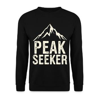 Motif chasseur de sommets Peak Seeker - Sweat-shirt Unisexe - noir - Devant - Alina (178cm) & Michal (187cm)