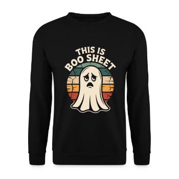 Ghost Halloween Retro - Unisex Sweatshirt - black - Front - Alina (178cm) & Michal (187cm)