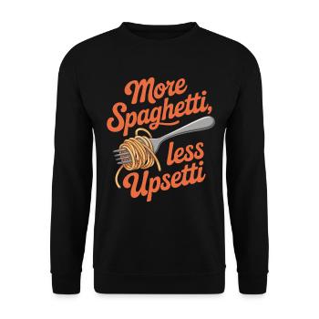 More Spaghetti Less Upsetti - Unisex Sweatshirt - black - Front - Alina (178cm) & Michal (187cm)