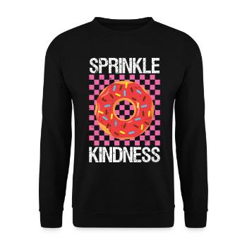 Donut Saupoudrer Gentillesse Drôle Filles Femmes Beignet - Sweat-shirt Unisexe - noir - Devant - Alina (178cm) & Michal (187cm)