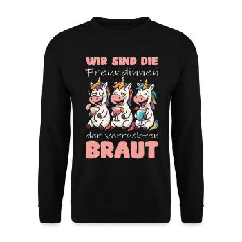 Équipe de la fête de garçon mariée licorne - Sweat-shirt Unisexe - noir - Devant - Alina (178cm) & Michal (187cm)