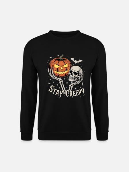 Stay Creepy, Bleib Gruselig Halloween Motiv - Unisex Pullover - Schwarz